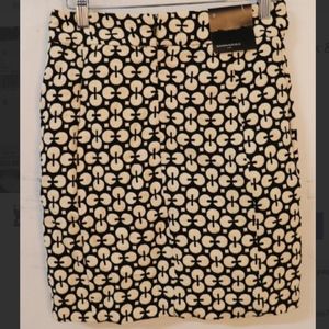 NWT Banana Republic Pencil Skirt, Black & Ivory, 0